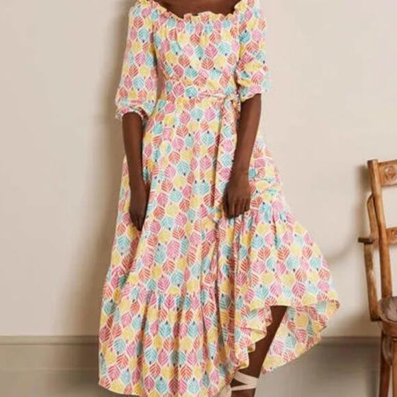 Boden Colorful Leaf Print Mini Dress - Picture 1 of 11
